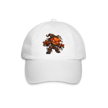 Kürbiskopfmann - Monster unter dem Bett Party - Baseballkappe - Weiß/Weiß - Vorne