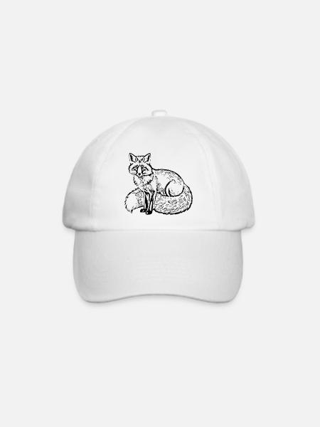 Fuchs schwarz Geschenk Waldliebhaber wanderer - Baseballkappe - Weiß/Weiß