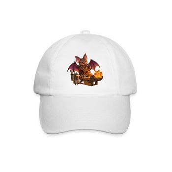 Fledermaus bläst einen Glaskürbis - Baseballkappe - Weiß/Weiß - Vorne
