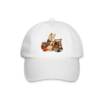 Alpaka webt einen Halloween-Wandteppich - Baseballkappe - Weiß/Weiß - Vorne
