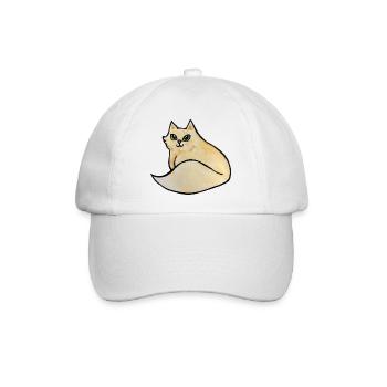 Aquarell-Katzen-Curling-Illustration - Baseballkappe - Weiß/Weiß - Vorne