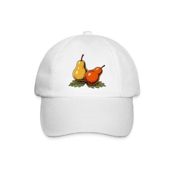 Birnen und Herbstblätter - Baseballkappe - Weiß/Weiß - Vorne