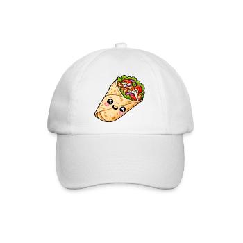Kawaii Burrito Wrap Cartoon - Baseballkappe - Weiß/Weiß - Vorne