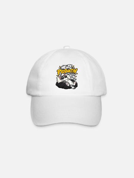 Vielleicht Heute Produktiv-Katze - Baseballkappe - Weiß/Weiß
