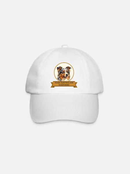 Team Australian Shepherd - Baseballkappe - Weiß/Weiß