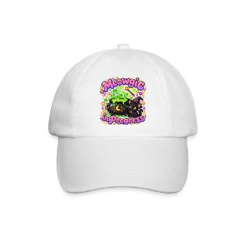 Meowagic in Progress – Katzenzauber Neon - Baseballkappe - Weiß/Weiß - Vorne
