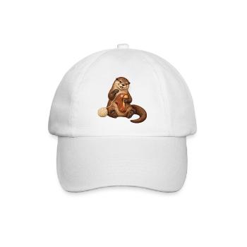 Otter stopft einen Wollsocken - Baseballkappe - Weiß/Weiß - Vorne