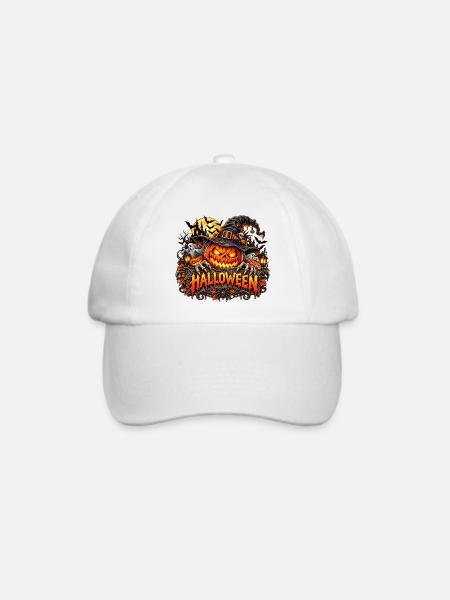 Halloween Kürbis Hexenhut - Baseballkappe - Weiß/Weiß