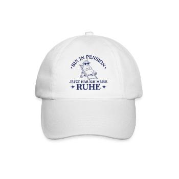 Pension hab ich meine Ruhe Pensionärin Schaf - Baseballkappe - Weiß/Weiß - Vorne