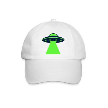 Ufo Alien Raumschiff Grafik - Baseballkappe - Weiß/Weiß - Vorne