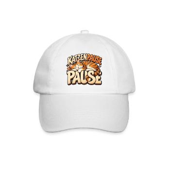 Katzenpause ist gut! Geschenkidee für Katzenfans - Baseballkappe - Weiß/Weiß - Vorne