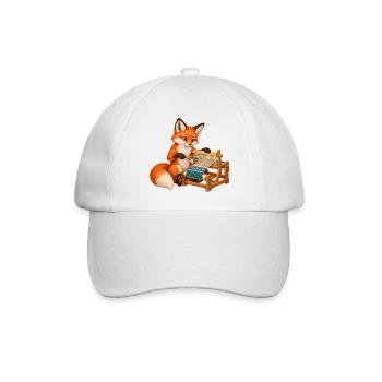 Fuchs webt am Gatterkamm - Baseballkappe - Weiß/Weiß - Vorne