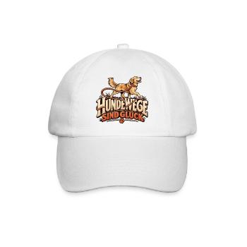 Hundewege sind Glück Liebevolles Hundemotiv - Baseballkappe - Weiß/Weiß - Vorne