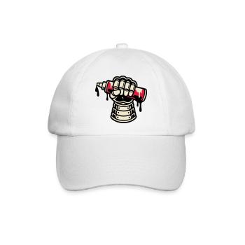 Samurai Ruestung Graffiti Icon - Baseballkappe - Weiß/Weiß - Vorne