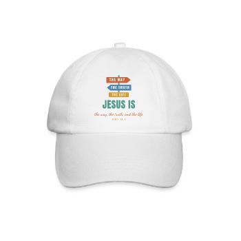 Jesus Is The Way The Truth And The Life - Baseballkappe - Weiß/Weiß - Vorne