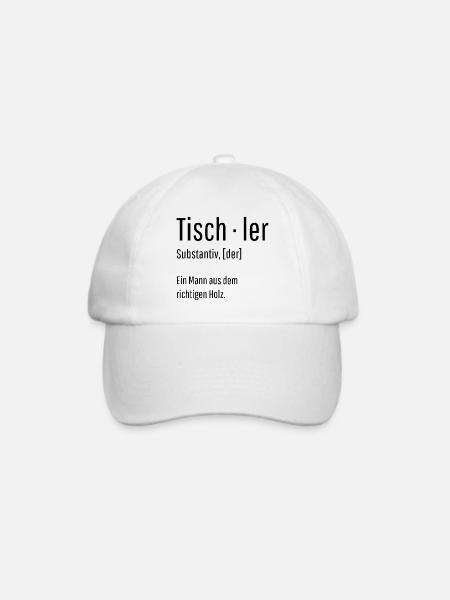 Tischler Substantiv Definition Holz Geschenk - Baseballkappe - Weiß/Weiß