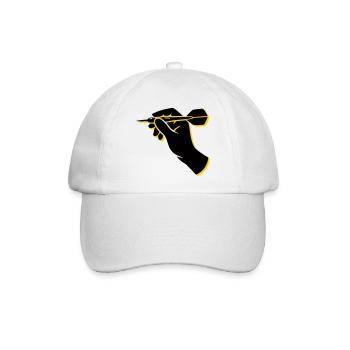 Dartspieler Wurf Hand Icon - Baseballkappe - Weiß/Weiß - Vorne