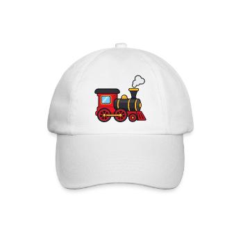 Lokomotive – Niedliche Dampflok für Eisenbahnfans - Baseballkappe - Weiß/Weiß - Vorne
