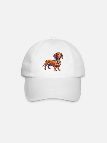 Poly Dackel - Baseballkappe - Weiß/Weiß