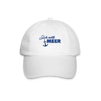 Ich will Meer - Baseballkappe - Weiß/Weiß - Vorne