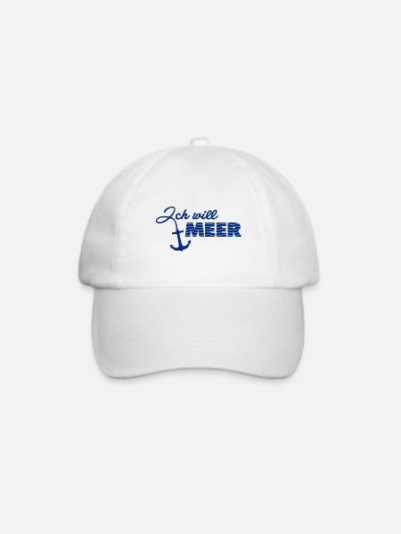 Ich will Meer - Baseballkappe - Weiß/Weiß