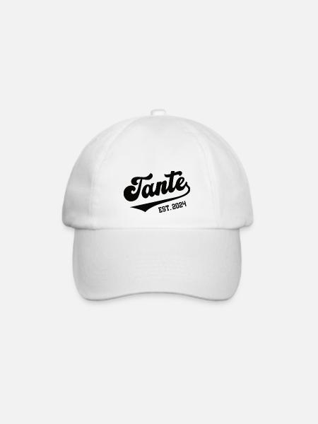 Tante 2024 Ich Werde Patentante Tanten Baby Kommt - Baseballkappe - Weiß/Weiß