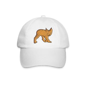 Süßer Baby Luchs ist eine Großkatze und Wildkatze - Baseballkappe - Weiß/Weiß - Vorne
