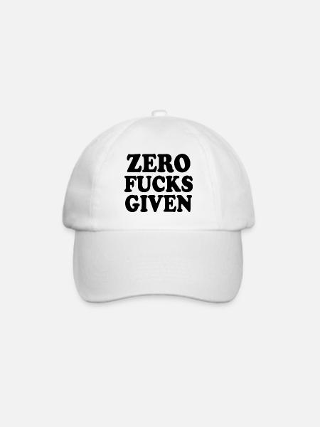Zero fucks given - Baseballkappe - Weiß/Weiß