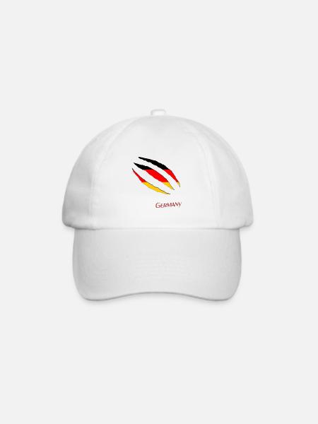 Germany Deutschlandflagge Aufgerissen - Baseballkappe - Weiß/Weiß