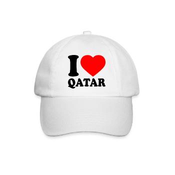 I love qatar - Baseballkappe - Weiß/Weiß - Vorne