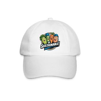 Nachhaltigkeit Lustiges Gemüse freut sich Veggies - Baseballkappe - Weiß/Weiß - Vorne