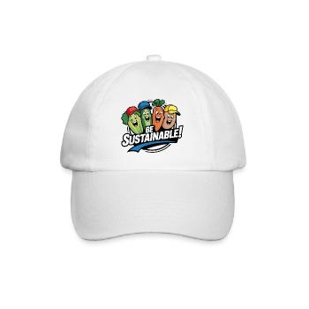 Nachhaltigkeit Lustiges Gemüse freut sich Veggies - Baseballkappe - Weiß/Weiß - Vorne