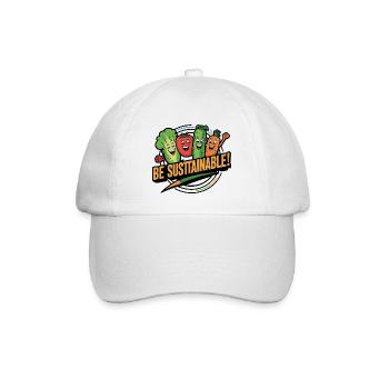 Nachhaltigkeit Lustiges Gemüse freut sich Veggies - Baseballkappe - Weiß/Weiß - Vorne