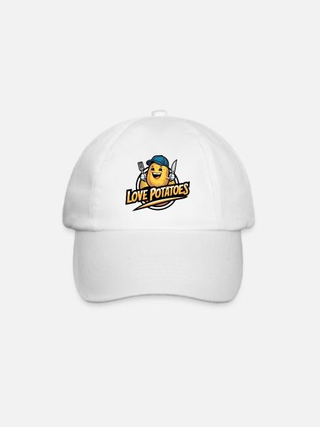 Lustige Kartoffel mit Basecap Vegan Vegetarisch - Baseballkappe - Weiß/Weiß