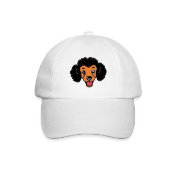 Cartoon Comic Süßer Mascot Hund - Baseballkappe - Weiß/Weiß - Vorne