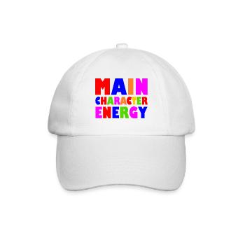 Main character energy - Baseballkappe - Weiß/Weiß - Vorne
