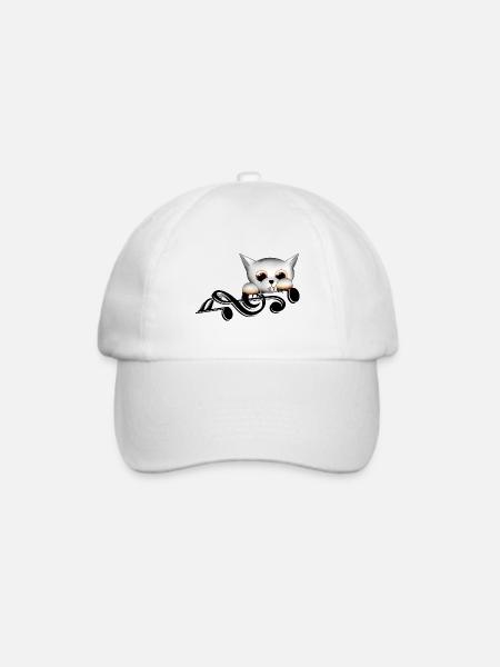 Notenschlüssel Vampir - Baseballkappe - Weiß/Weiß