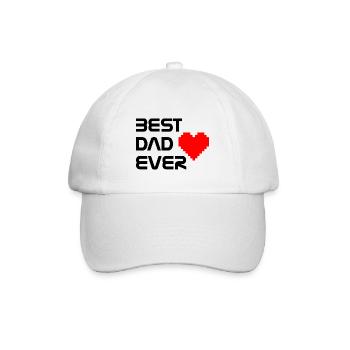BEST DAD EVER mit Pixelherz - Baseballkappe - Weiß/Weiß - Vorne