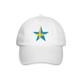 Schwedische Stern - Baseballkappe - Weiß/Weiß - Vorne