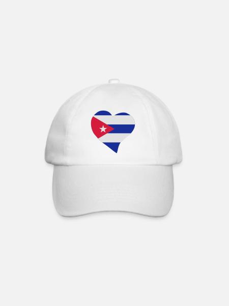 Cuban Herz - Baseballkappe - Weiß/Weiß