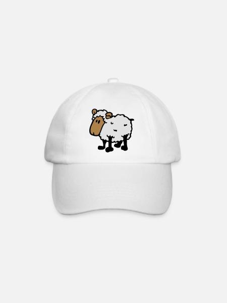 cooles comic schaf funny sheep - Baseballkappe - Weiß/Weiß