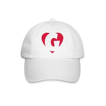 Herz G - I love G - Buchstabe G - Baseballkappe - Weiß/Weiß - Vorne