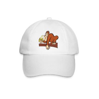 AFFE MIT BANANE! - Baseballkappe - Weiß/Weiß - Vorne