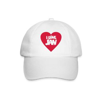 I love Jan - Baseballkappe - Weiß/Weiß - Vorne