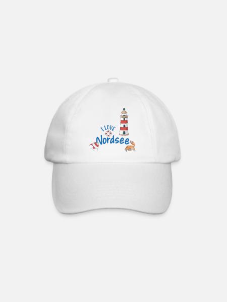 Nordsee Liebeserklärung Motiv - Baseballkappe - Weiß/Weiß