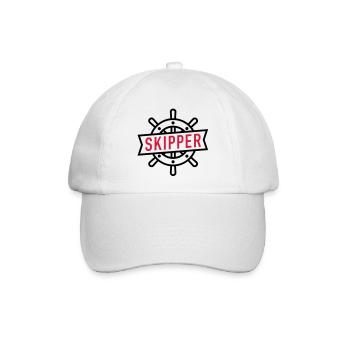 STEUERRAD SEGELSCHIFF BOOT SKIPPER KAPTAIN - Baseballkappe - Weiß/Weiß - Vorne