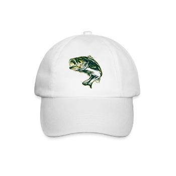 Fisch - Baseballkappe - Weiß/Weiß - Vorne