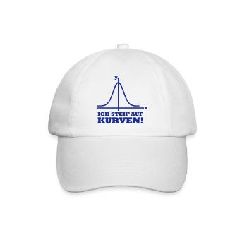 Ich steh auf Kurven! - Baseballkappe - Weiß/Weiß - Vorne
