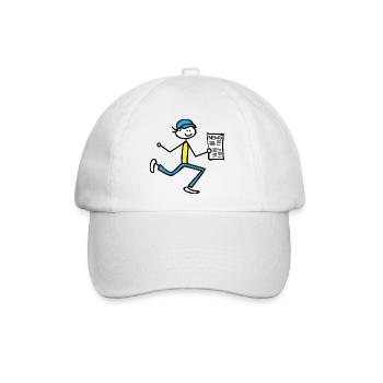 Mann mit Zeitung - Baseballkappe - Weiß/Weiß - Vorne