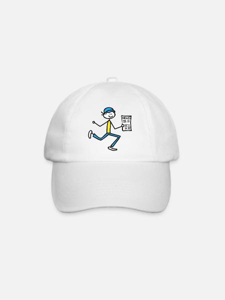 Mann mit Zeitung - Baseballkappe - Weiß/Weiß